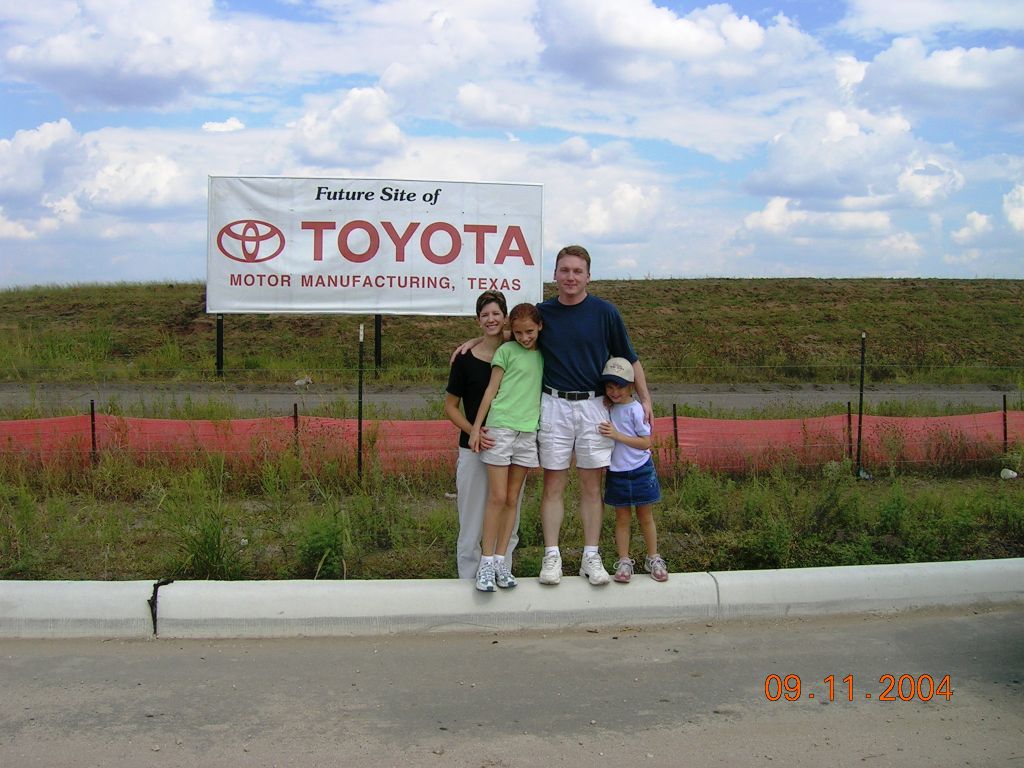 Darril with family at Toyota Motor Manufacturing, Texas